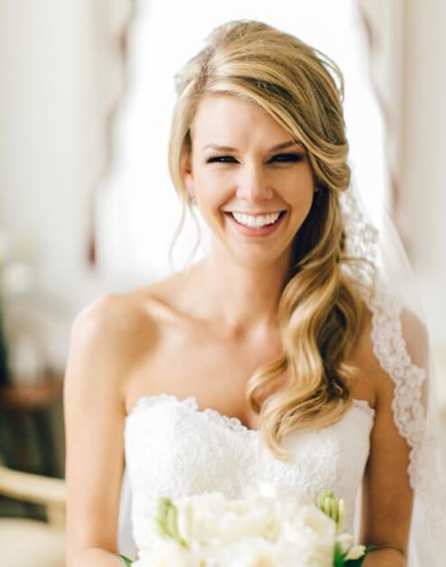 Bride wearing a  Bel Fiore dress