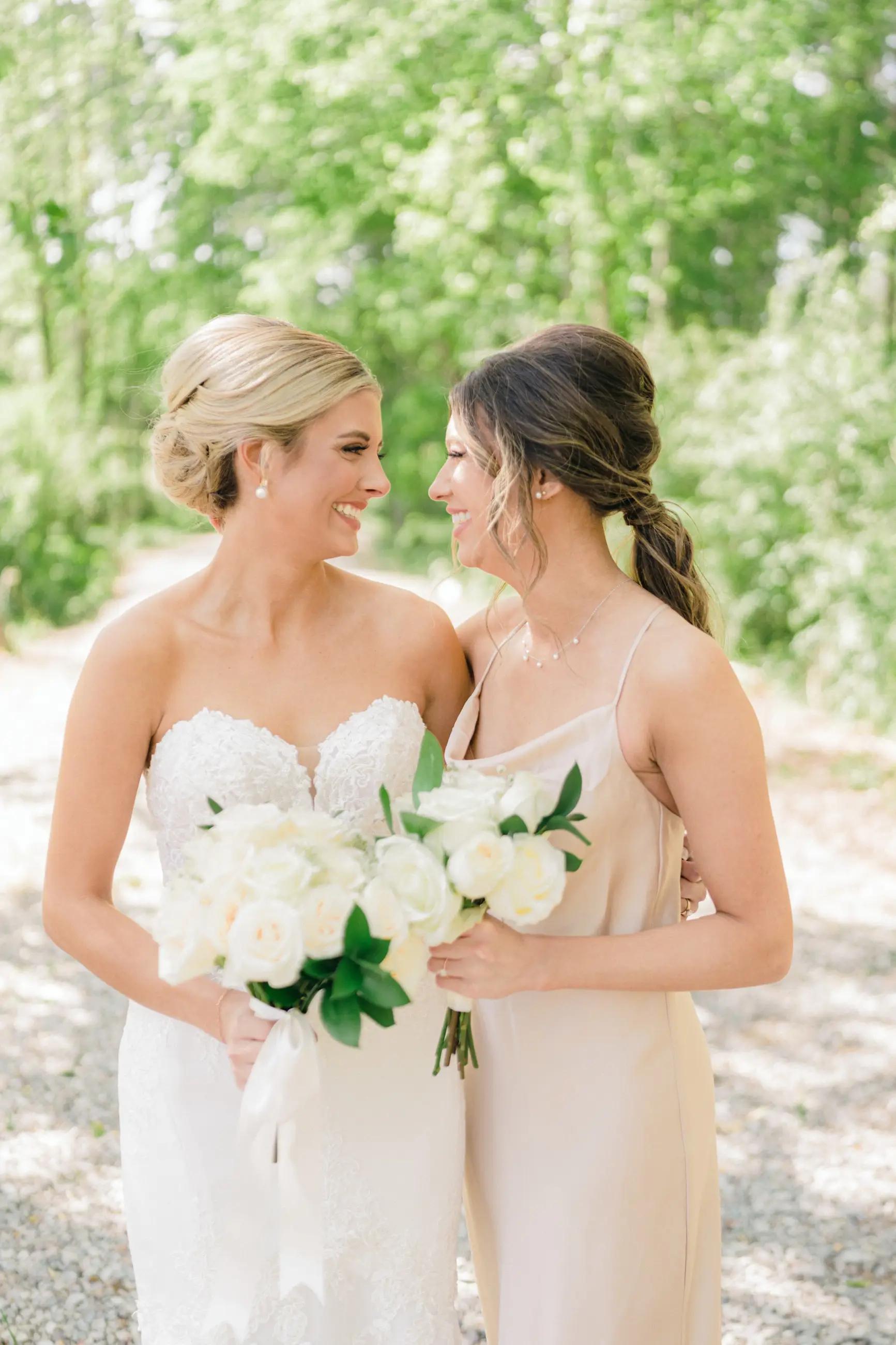 Bride and Maid smiling