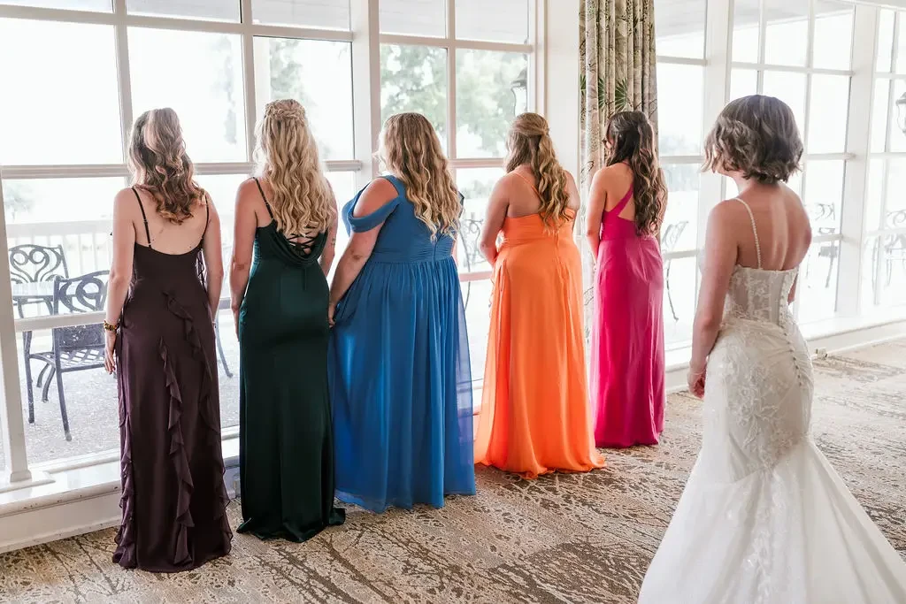first look bridal party