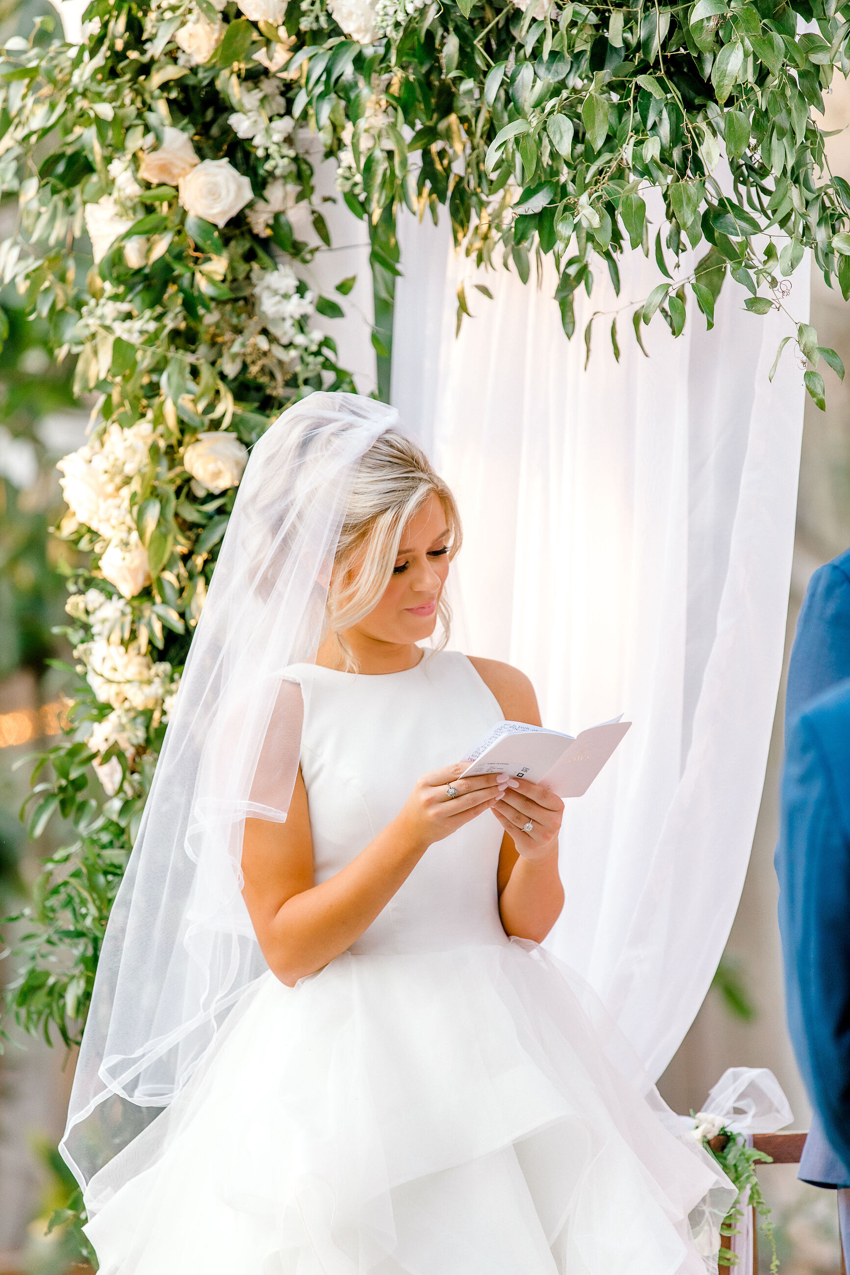 Wedding Vows bride at alter