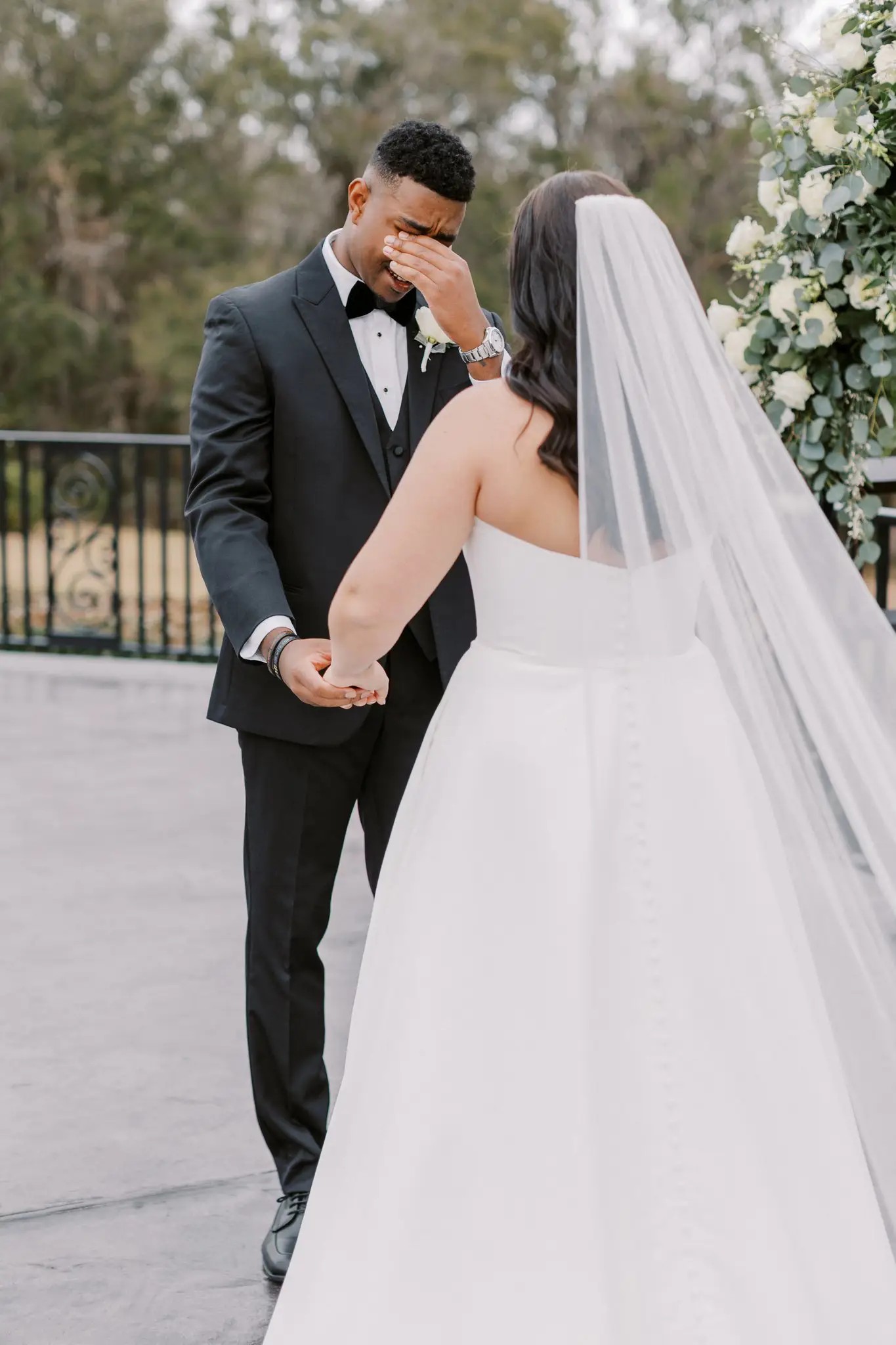Groom Crying at First Look