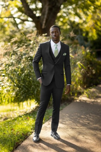 Style Black Performance Stretch Wedding Suit Jim's Formal Wear #3 thumbnail