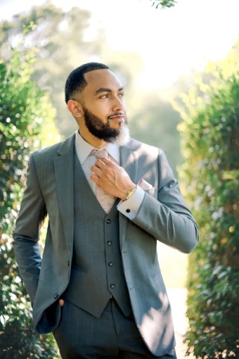 Style Medium Grey Performance Stretch Wedding Suit Jim's Formal Wear #1 thumbnail